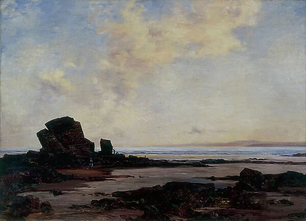 Douarnenez Bay at low tide, 1879 (oil on canvas)