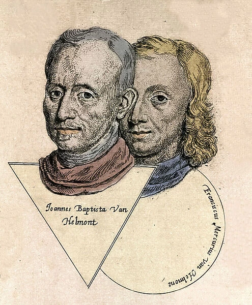 Double portrait of the Belgian chemist Jean Baptiste von Helmont (Jan Baptist van Helmont