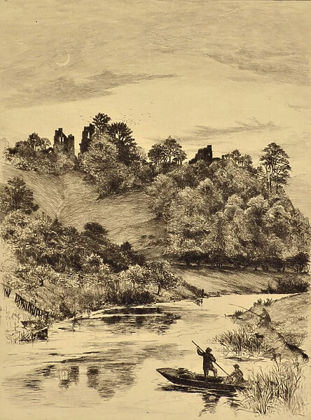 The Dove: Tutbury Castle, c. 1880 (etching)