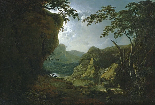 Dovedale by Moonlight (oil on canvas)