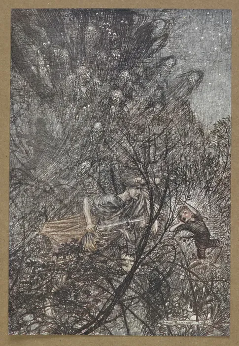 Framed Print : Up and down, up and down, goblin, lead them up and down'. A scene from A Midsummer Night's Dream