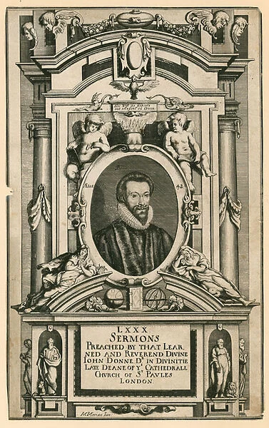 Dr John Donne, late Deane of the Cathedral Church of St Pauls London (engraving)