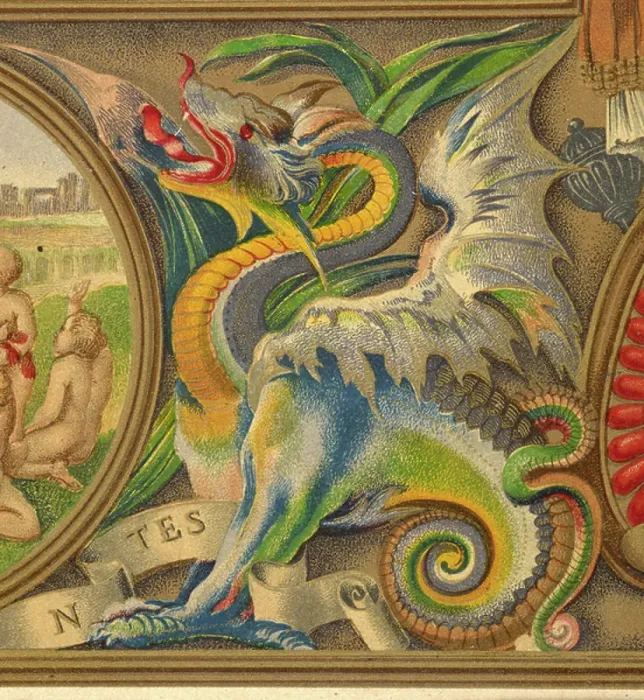 Framed Print : A dragon. BL3302751 A dragon.; British Library, London, UK; (add.info. Framed Print : A dragon. BL3302751 A dragon.; British Library, London, UK; (add.info.