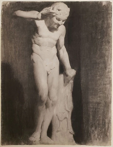 Drawing from the antique: Cast of a faun, 1901 or 1904 (charcoal on paper)