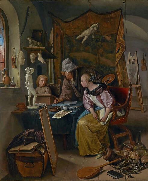 The Drawing Lesson, c. 1665 (oil on panel)