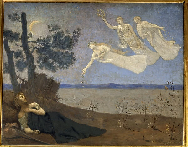 The dream. Painting by Pierre Puvis De Chavannes (1824-1898), 1883. Dim: 0, 82 x 1, 02m