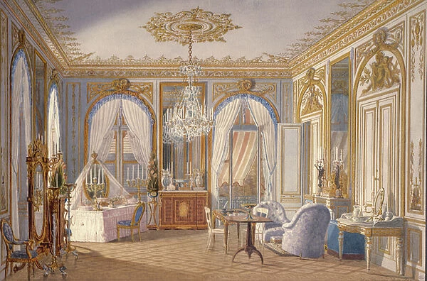 Dressing Room of the Empress Eugenie at Saint-Cloud, 1860 (w  /  c on paper)
