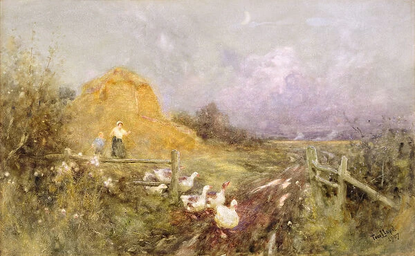 Driving Geese, Early Evening, 1907 (w  /  c on paper)