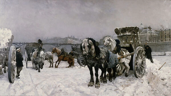 Driving Snow on the Seine, 1880 (w  /  c on paper)