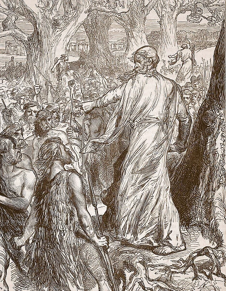 Druids inciting the Britons to oppose the landing of the Romans