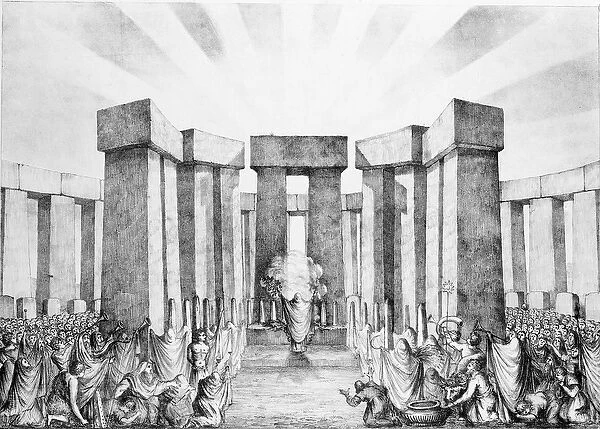 Druids Sacrificing to the Sun in their Temple called Stonehenge