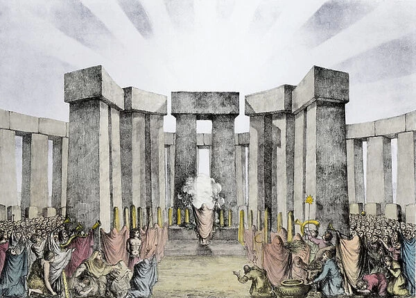 Druids Sacrificing to the Sun in their Temple called Stonehenge