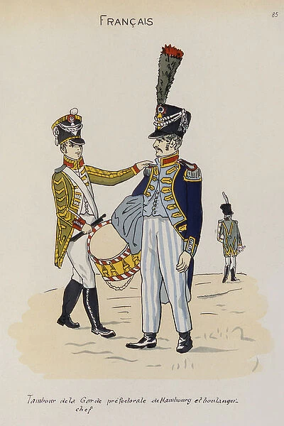 A Drummer and Master Baker of the Prefectural Guard of Hamburg, c. 1806 (colour litho)