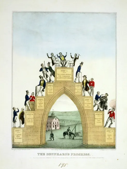 Framed Print : The drunkard's progress. Published:1846. lithograph
