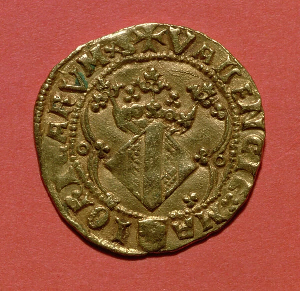 Ducat from the reign of Ferdinand I (1373-1416) minted in Valencia (verso)