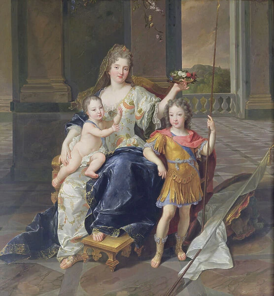 Duchess de la Ferte with the Duke of Brittany and the Duke of Anjou (Louis XV) c