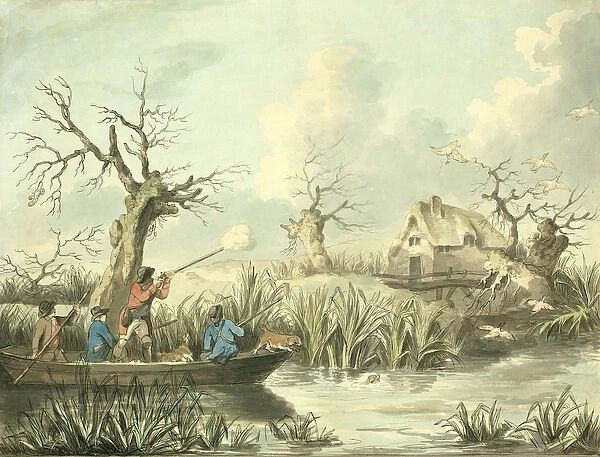 Duck Shooting, etched by Thomas Rowlandson (1756-1827), pub. by J