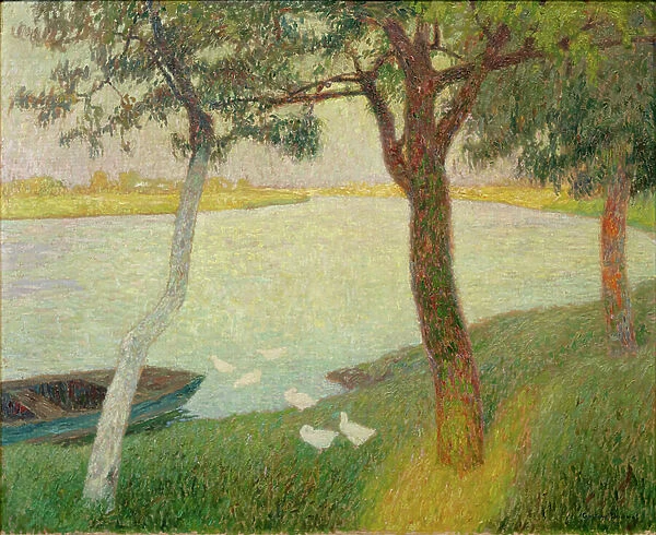 Ducks at the river Leie, 1911 (oil)