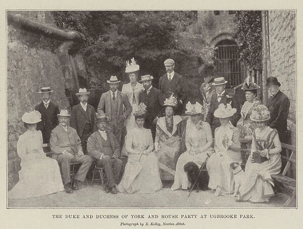 The Duke and Duchess of York and House Party at Ugbrooke Park (b  /  w photo)