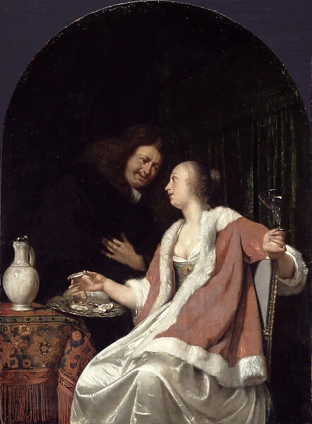 Dutch Courtship, 1675 (oil on panel)
