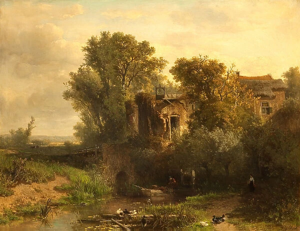 A Dutch Landscape (oil on canvas)