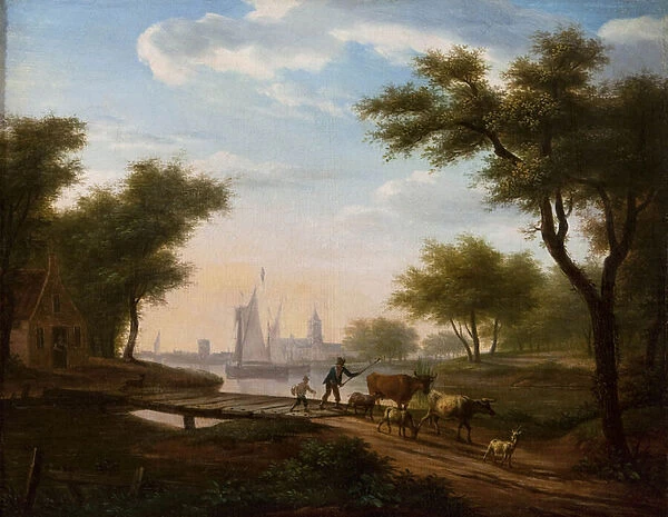 Dutch landscape (oil on canvas)
