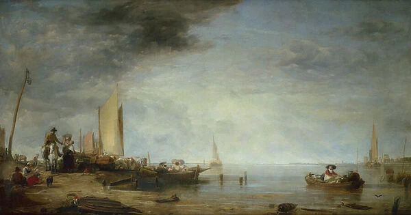 Dutch Market Boats, Rotterdam (oil on canvas)