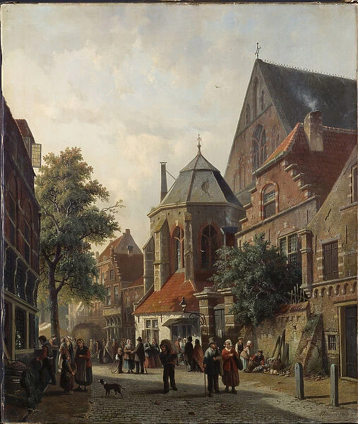 A Dutch Street Scene, 1867 (oil on canvas)