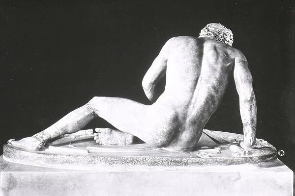 Dying Gaul, copy of a Greek original of c. 230-220 BC by Epigonos (marble) (b  /  w photo) (back view)