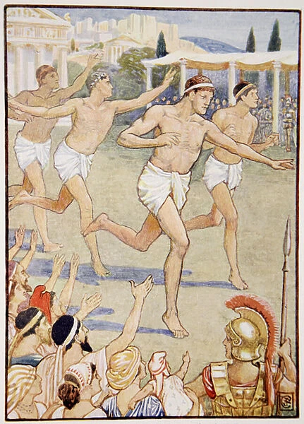 In earliest times a simple foot-race was the only event