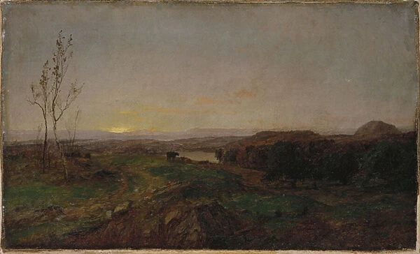 Early Evening Landscape (oil on canvas)