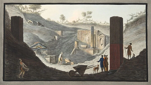 Early excavations at Herculaneum, in which Sir William was active with the support of