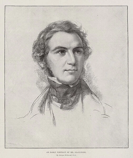 An Early Portrait of Mr Gladstone (engraving)