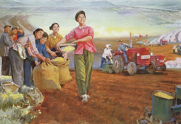 'Earth filled with Spring', propaganda poster from the Chinese Cultural Revolution, 1970 (colour litho)
