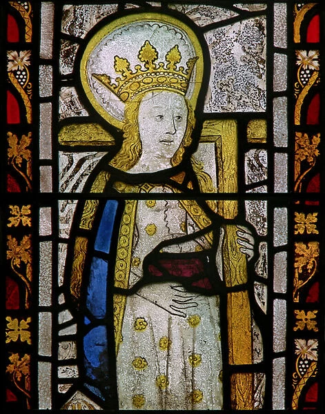 The east window depicting St Helen (stained glass)