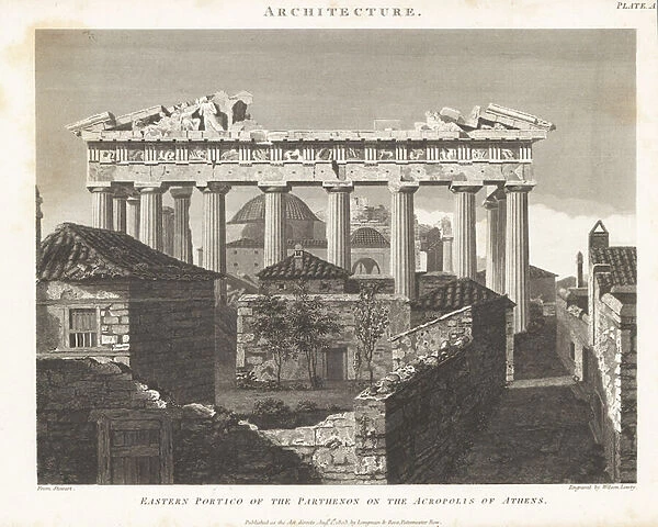 Eastern portico of the Parthenon on the Acropolis of Athens, 1803 (engraving)