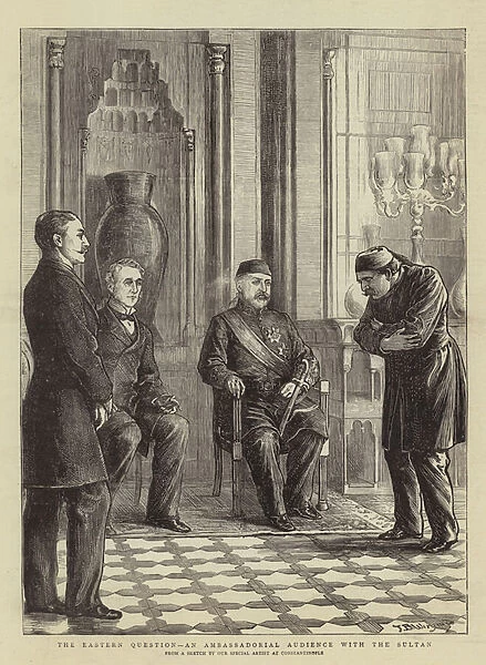 The Eastern Question, an Ambassadorial Audience with the Sultan (engraving)