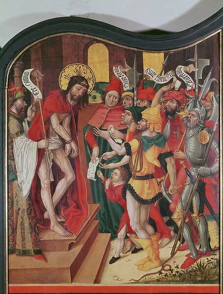 Ecce Homo, top of the interior right panel of an altarpiece of the Passion (oil on panel)