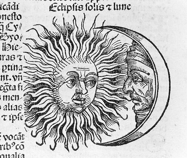 Eclipse described by Hartmann Schedel in the Nuremberg Chronicle, 1497