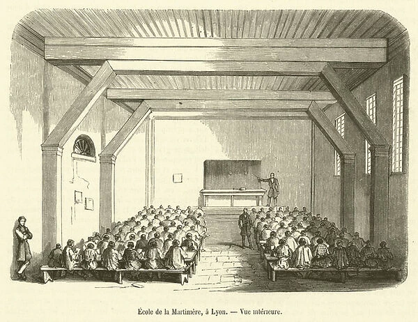 Ecole de la Martiniere, a Lyon, Vue interieure (engraving)