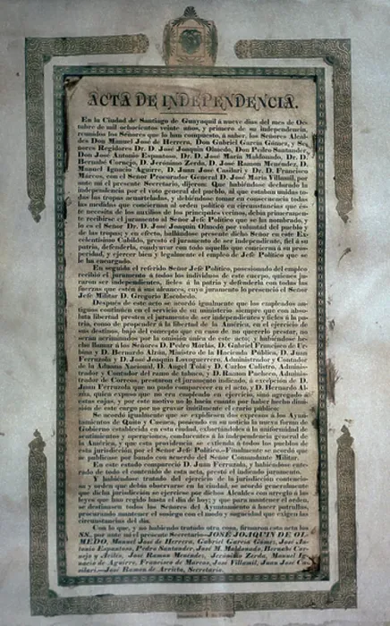 Framed Print : Ecuador's Declaration of Independence, October 9, 1820, 19th century