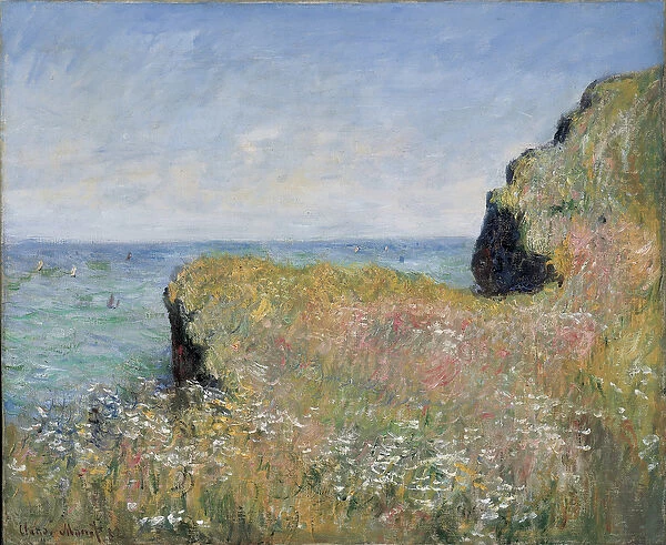 Edge of the Cliff, Pourville, 1882 (oil on canvas)