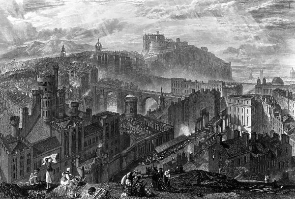 Edinburgh from the Calton Hill, engraved by George Cooke, 1820 (engraving)