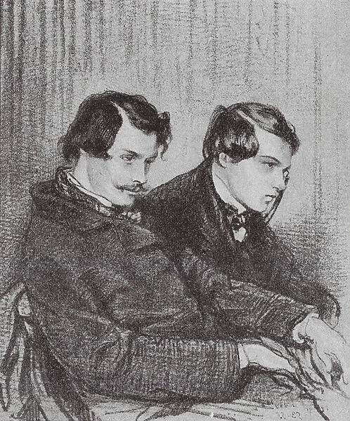 Edmond and Jules de Goncourt, French authors (litho)