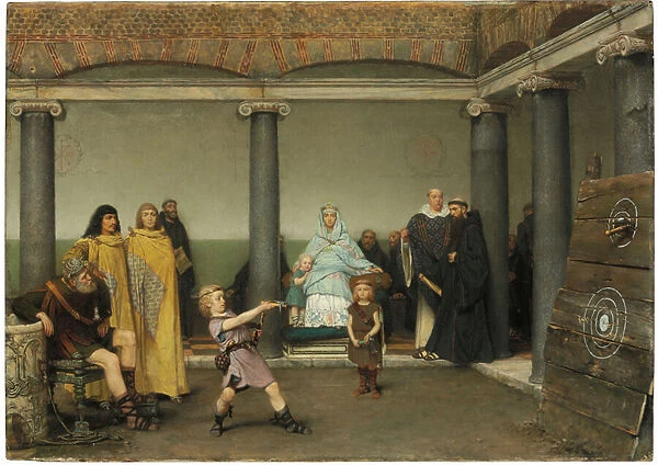 The Education of the Children of Clotilde and Clovis, 1868 (oil on panel)