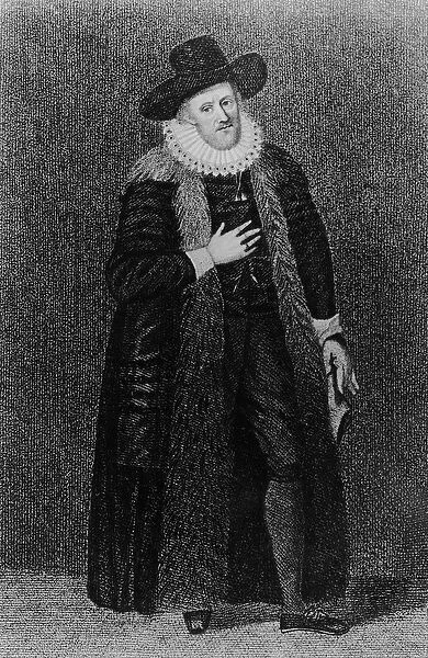 Edward Alleyne (1566-1626) (engraving) (b&w photo)