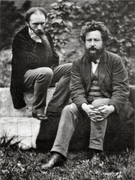 Edward Burne Jones and William Morris, 1874 (b  /  w photo)