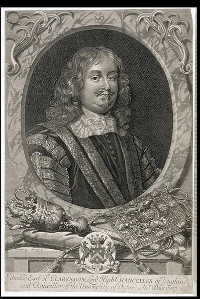 Edward Hyde, 1st Earl of Clarendon (1609-74), engraved by M. Burg (engraving)