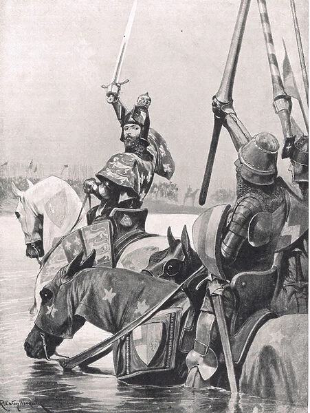Edward III crossing the Somme before the Battle of Crecy