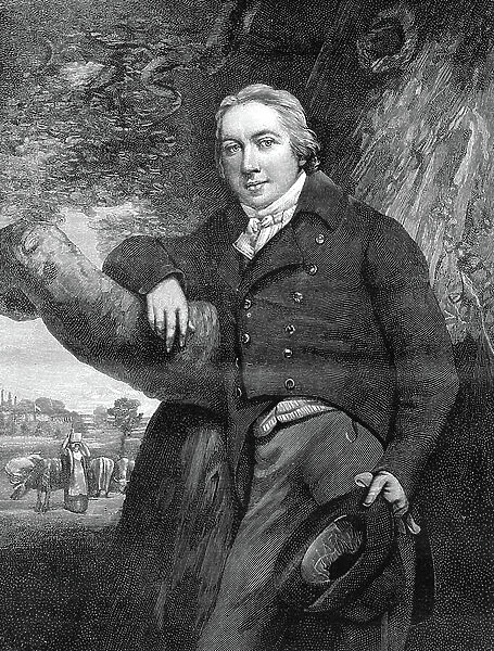 Edward JENNER (1749-1823), an English doctor and surgeon, discovered the smallpox vaccine. Engraving 1889